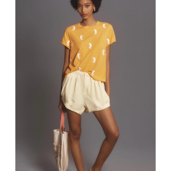 📌(Sold) NWT Anthropologie MAEVE The Caitlin Embroidered Sea Horse Orange
Tee - Picture 3 of 5